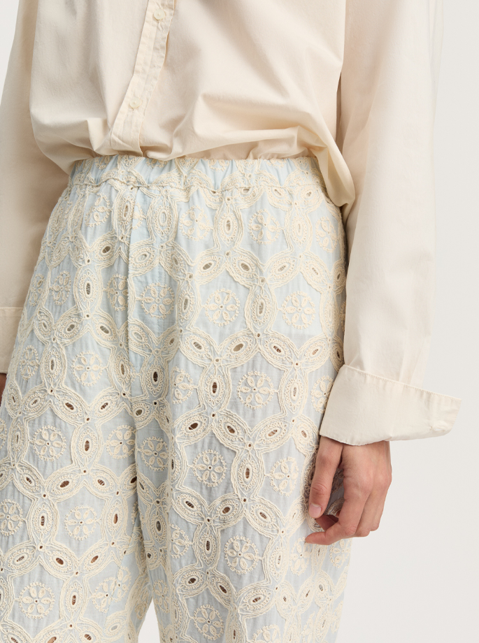 Aiayu - Ava Broderet Bukser Blue Eyes