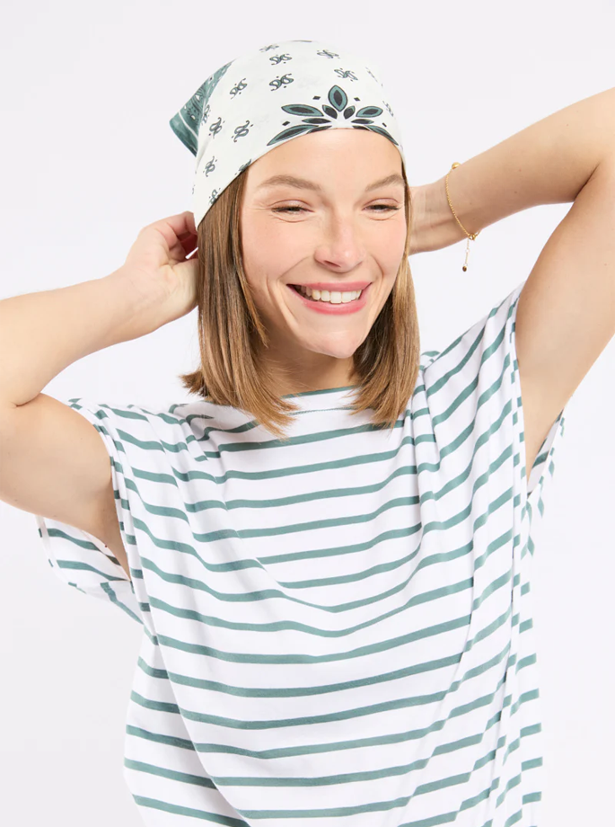 Armor Lux - tshirt White/Silver Pine Green