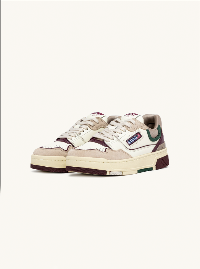 Autry - CLC Low Sneaker Ivory White & Burgundy