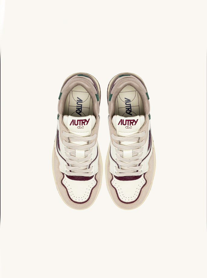 Autry - CLC Low Sneaker Ivory White & Burgundy