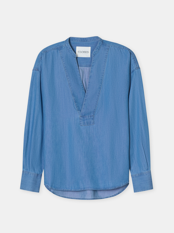 Closed - Wide Placket Skjorte Light Blue