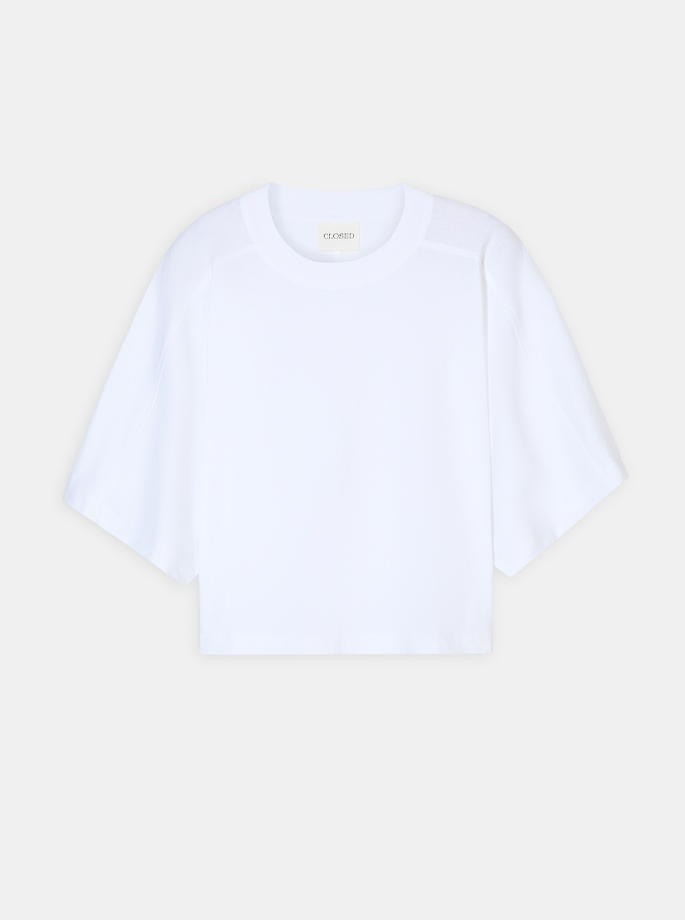 Closed - Deep yoke T-Shirt Hvid
