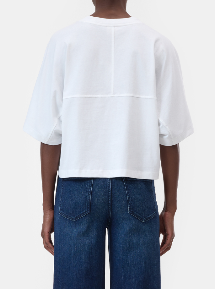 Closed - Deep yoke T-Shirt Hvid