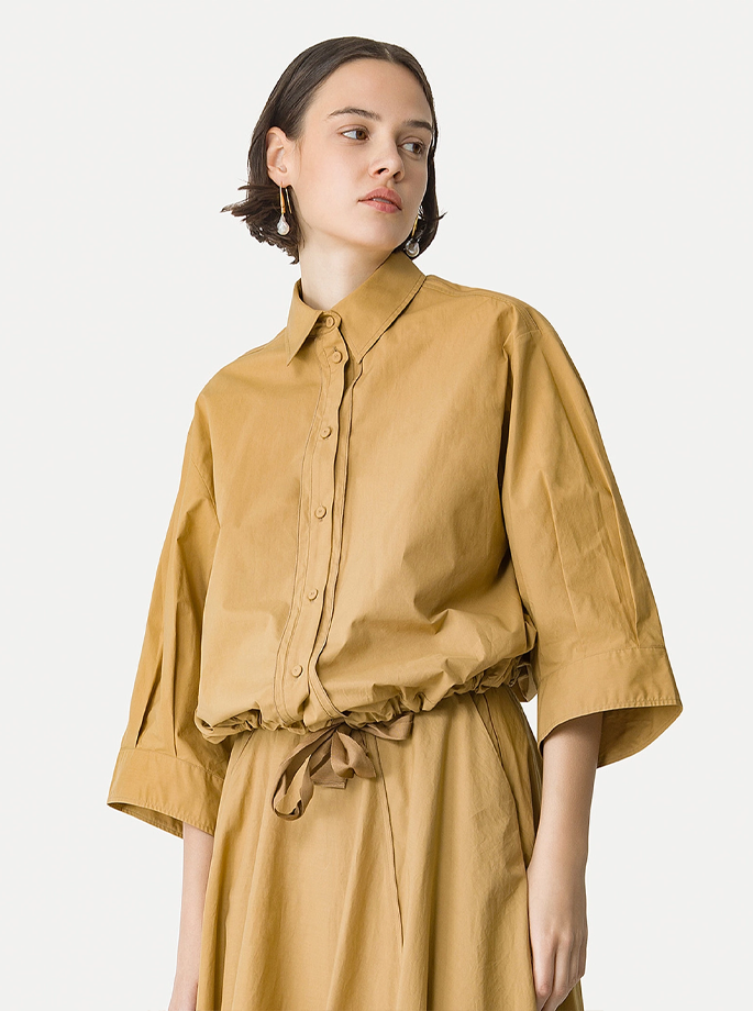 Forte Forte - My Shirt Popline Half Sleeve Ambra