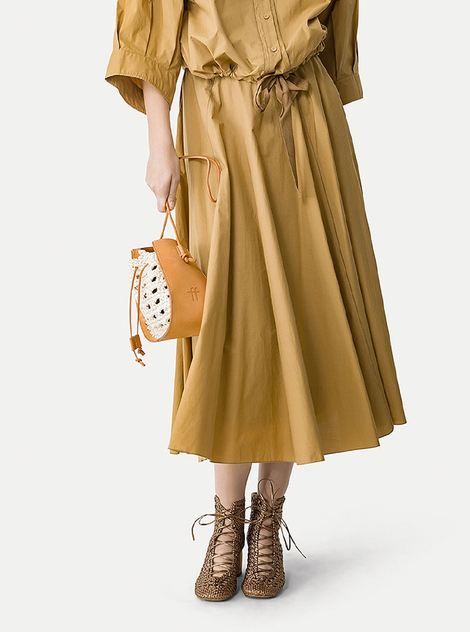 Forte Forte - My Skirt Popline Paneled Ambra