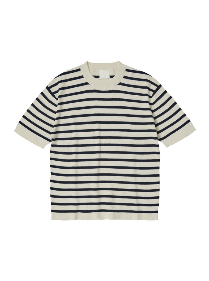 Fub - Striped Tee Ecru/Navy - Organic Fashion - ES Webshop