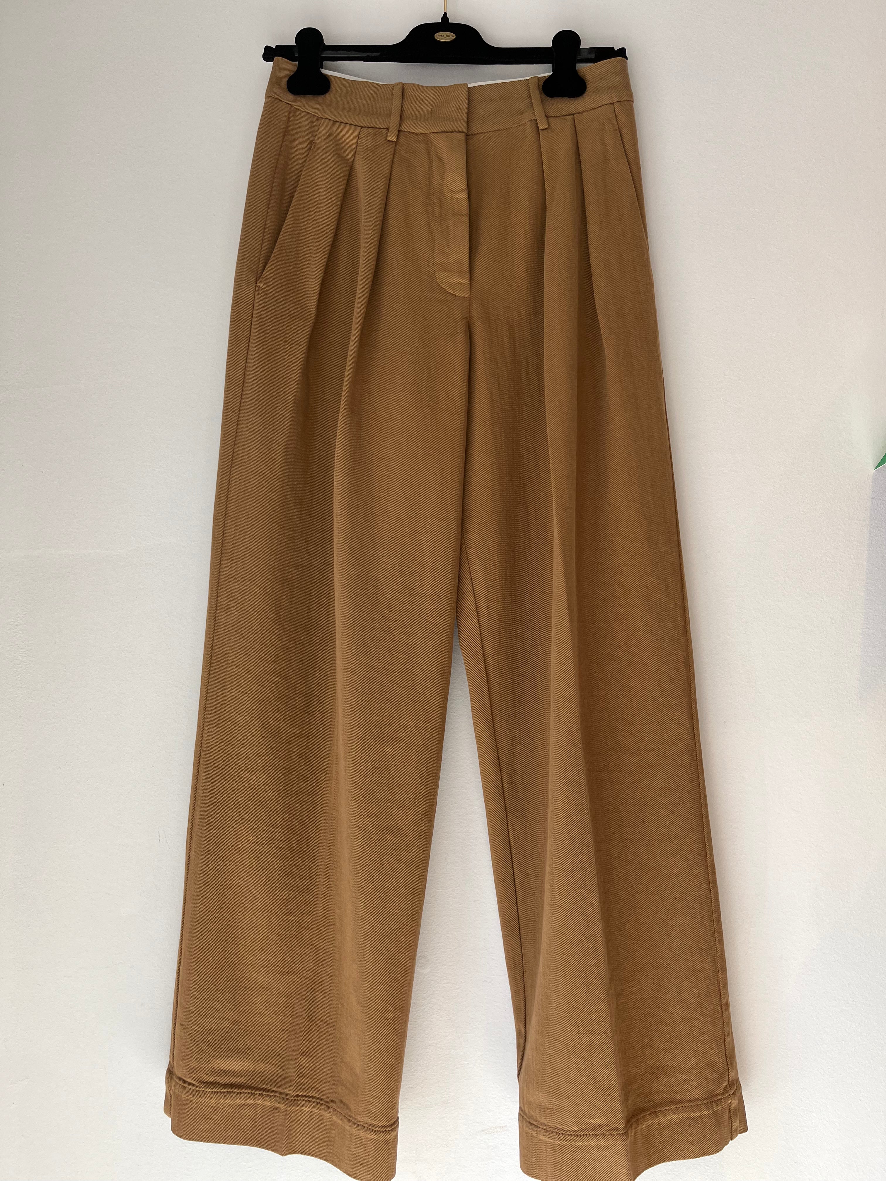 Forte Forte - My Pants Fluid Cotton Bull Sartorial MidWaist Noisette