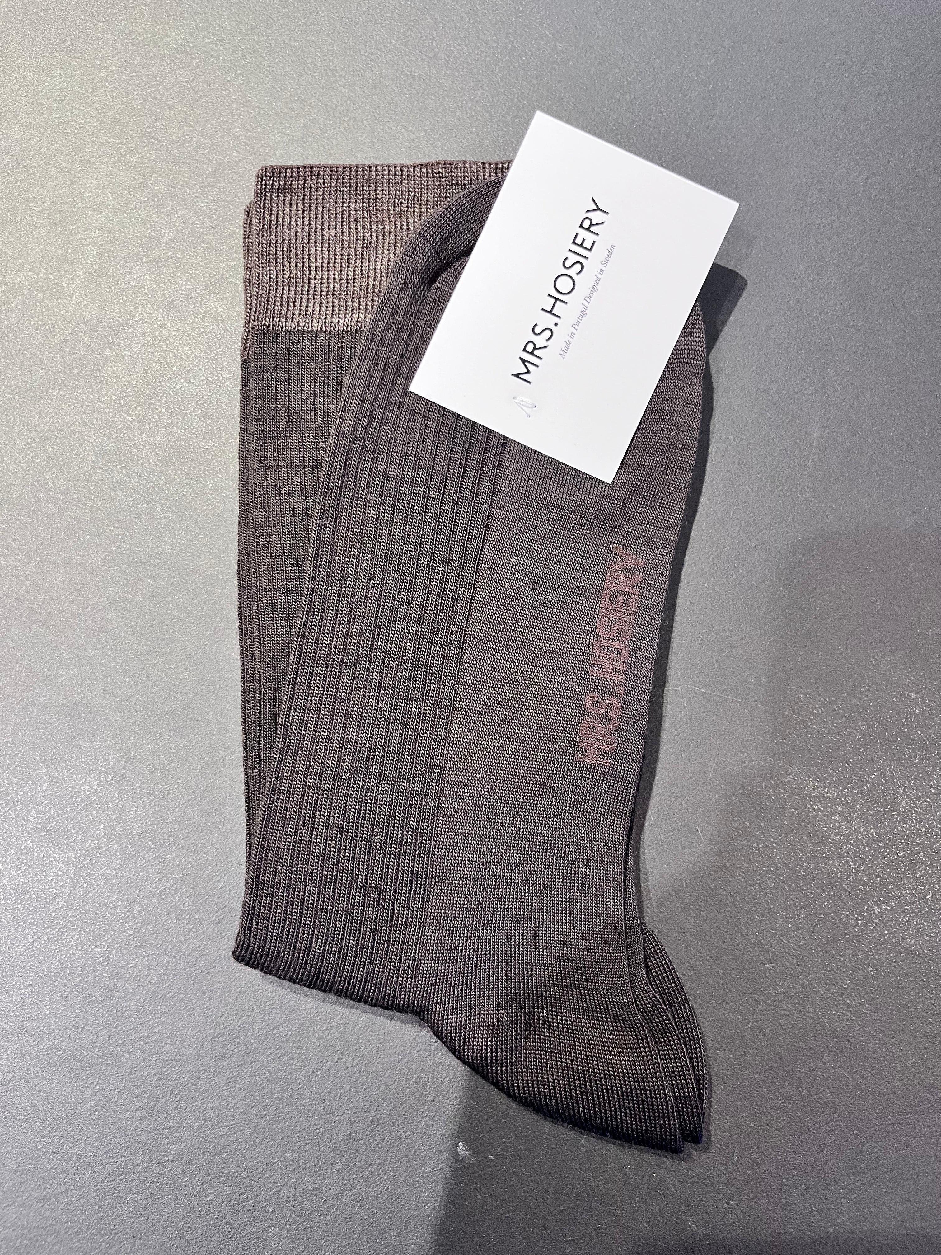 Mrs. Hosiery - Merino Strømper brown/brown