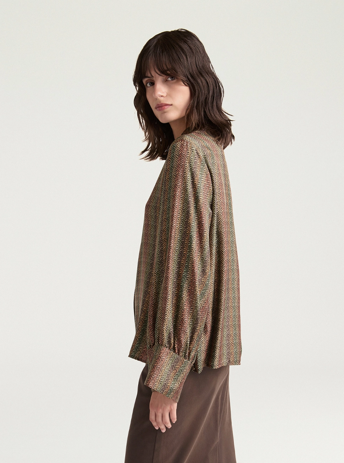 Momoni - Lucy Skjorte Marrone Multicolor