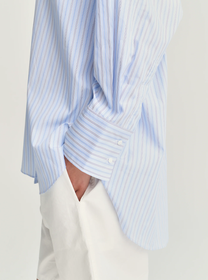 Rhea - 186 oversize skjorte Blå Stribet