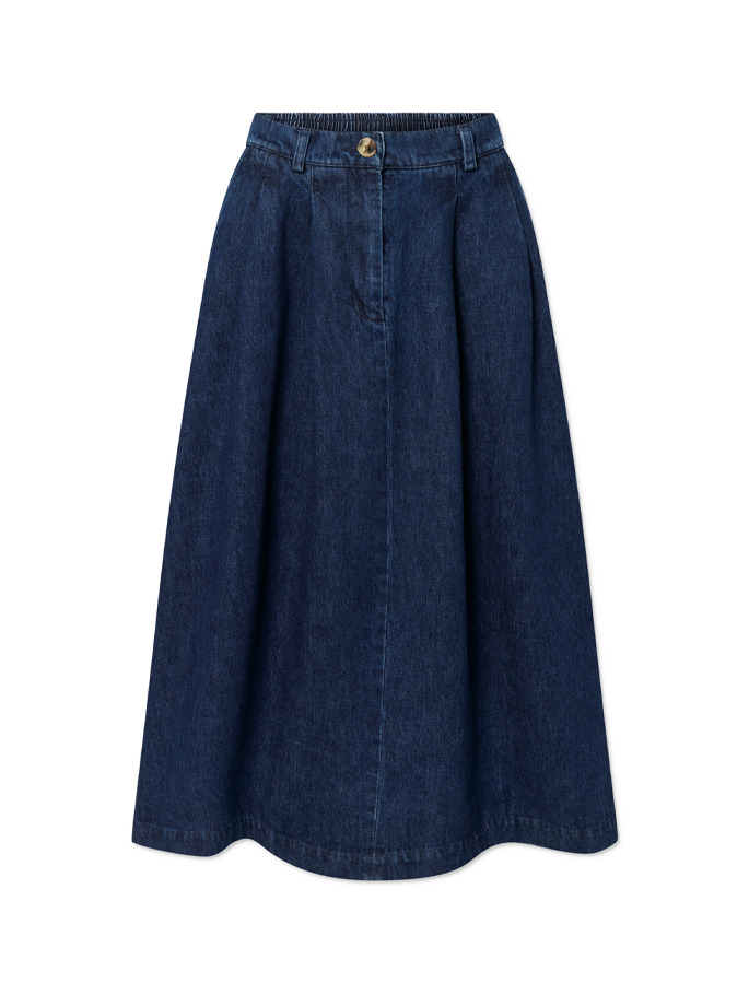 Rue De Tokyo - Pen Heavy Denim Nederdel Dark Denim