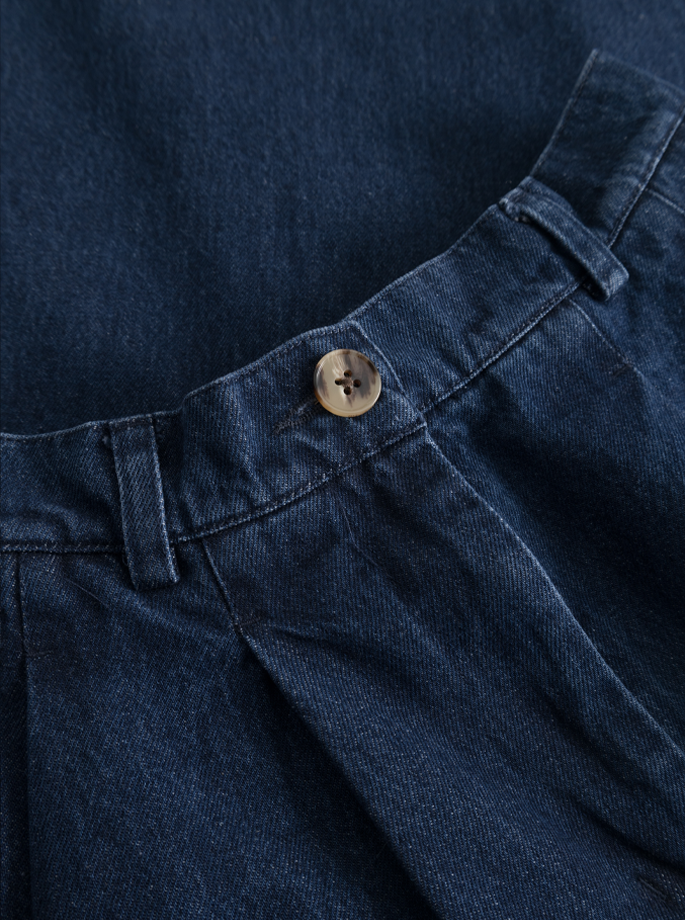Rue De Tokyo - Pen Heavy Denim Nederdel Dark Denim