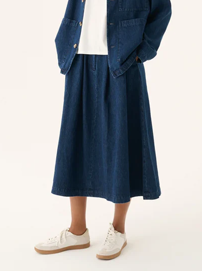 Rue De Tokyo - Pen Heavy Denim Nederdel Dark Denim
