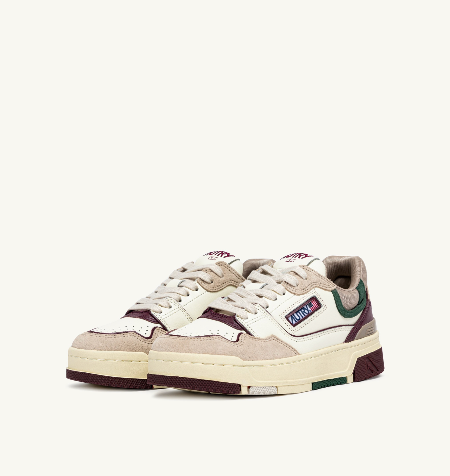Autry - CLC Low Sneaker Ivory White & Burgundy