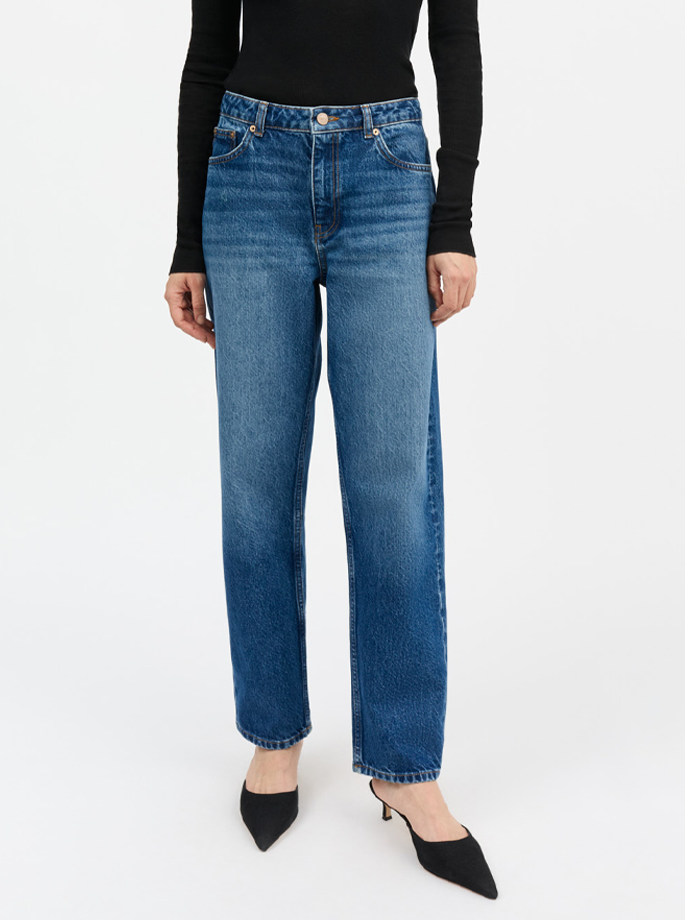 Skall - Allison Cropped Jeans Vintage Washed Blue
