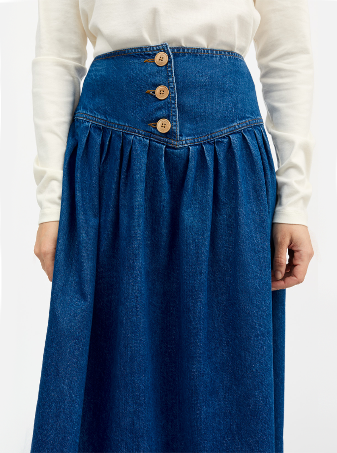 Skall - Dolly Nederdel Vintage Washed Blue