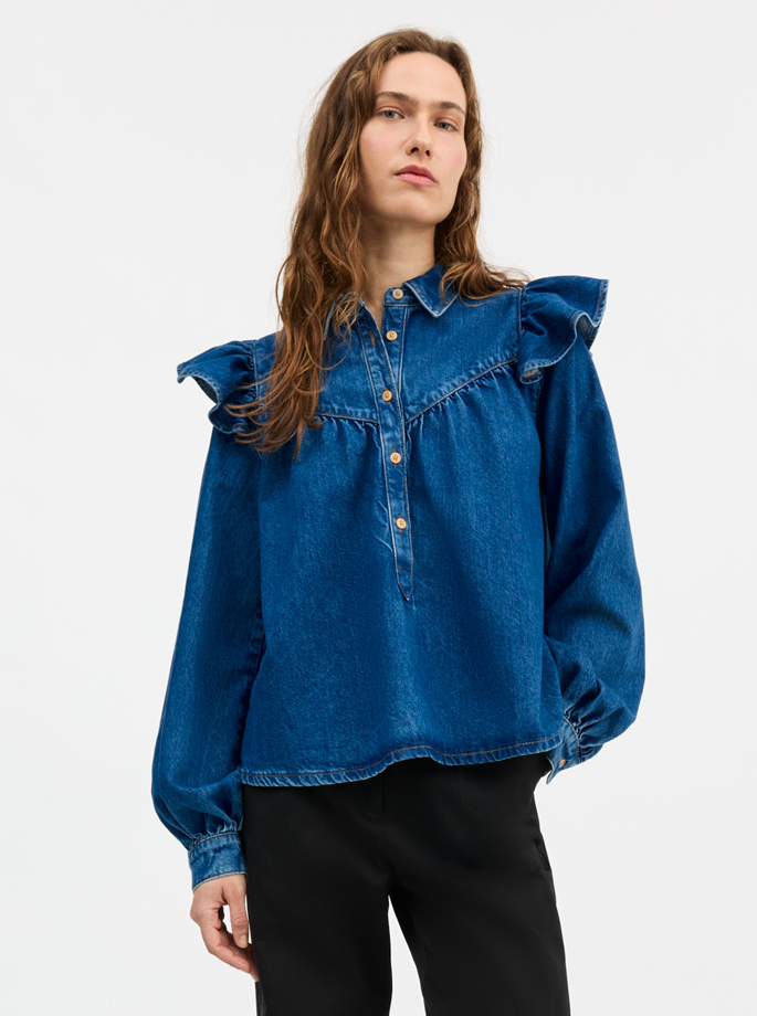 Skall - Mille Bluse Vintage Washed Blue