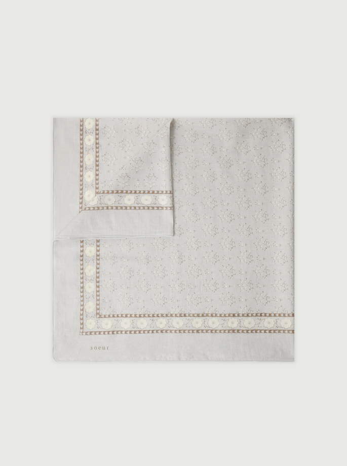 Soeur - Classic Tørklæde Gris Clair/Blanc