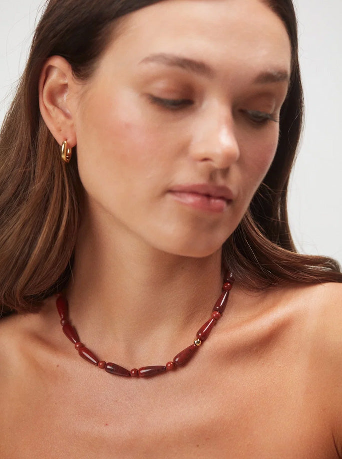 Anni Lu - Hot drops necklace red jasper
