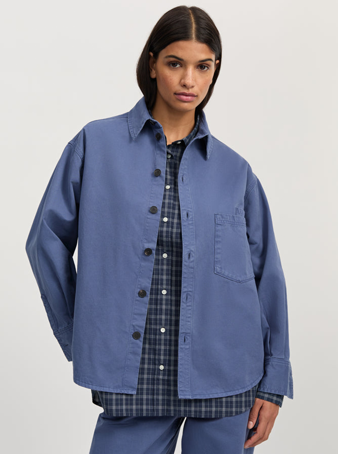 Aiayu - Casy Shirt Cotton washed french blå