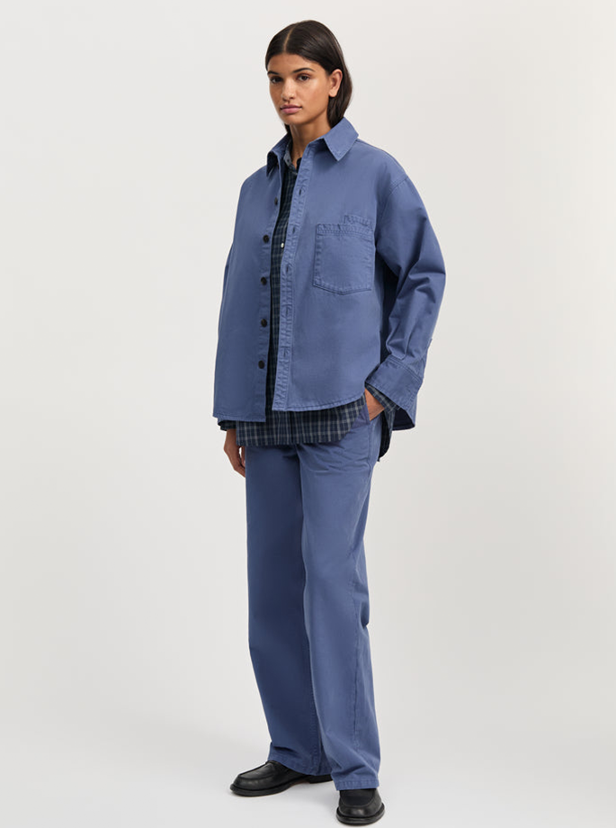Aiayu - Casy Shirt Cotton washed french blå