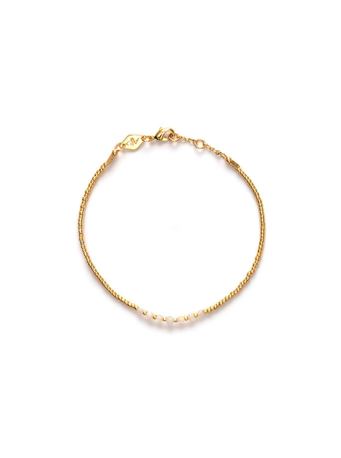 Anni Lu - Bead and gem bracelet Pearl