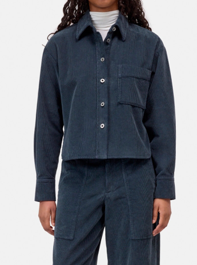 Closed - Cropped Oversized Skjorte blue