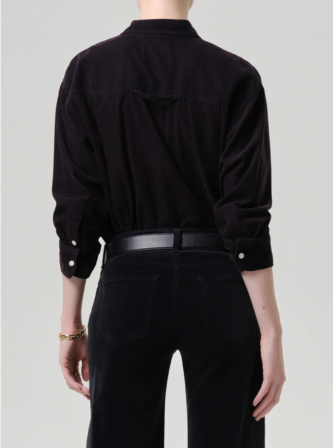 Citizens of Humanity - Kayla Shirt - Fløjl - Charcoal