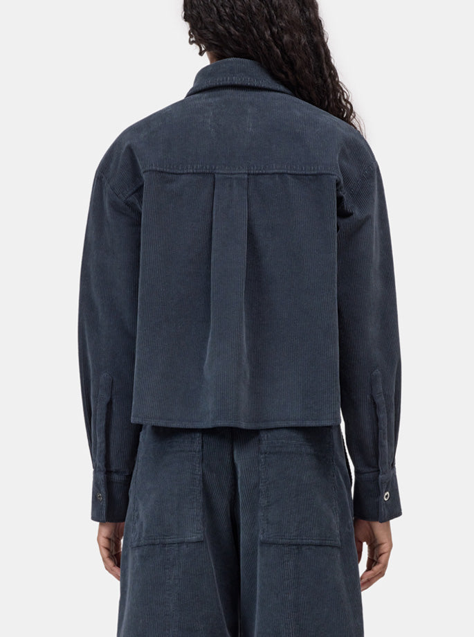 Closed - Cropped Oversized Skjorte blue