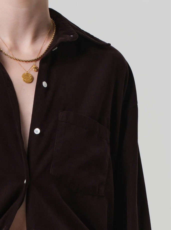 Citizens of Humanity - Kayla Shirt I fløjl - Brun