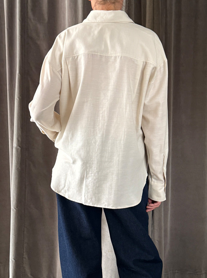 Closed - Oversized skjorte Almond cream
