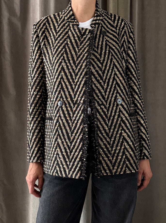 Forte Forte - My Jacket Chevron Jacquard Nero