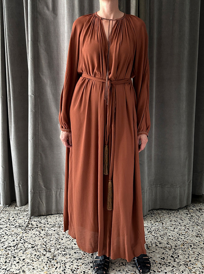 Forte Forte - Crepe de Chine Sash Dress Cameo
