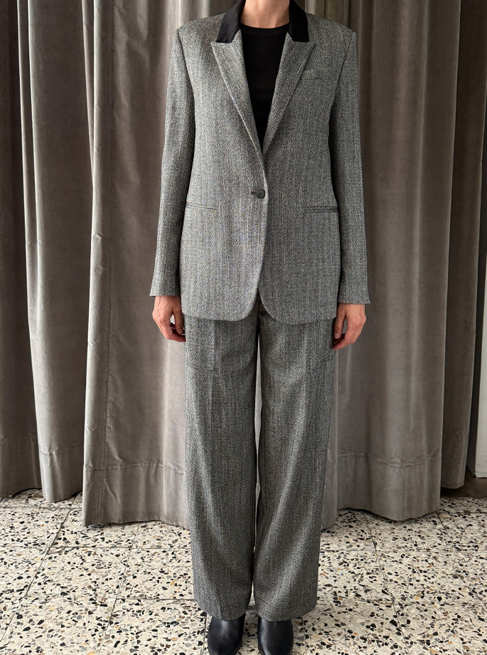 Forte Forte - My Jacket Velvet Collar Blazer sort/grå