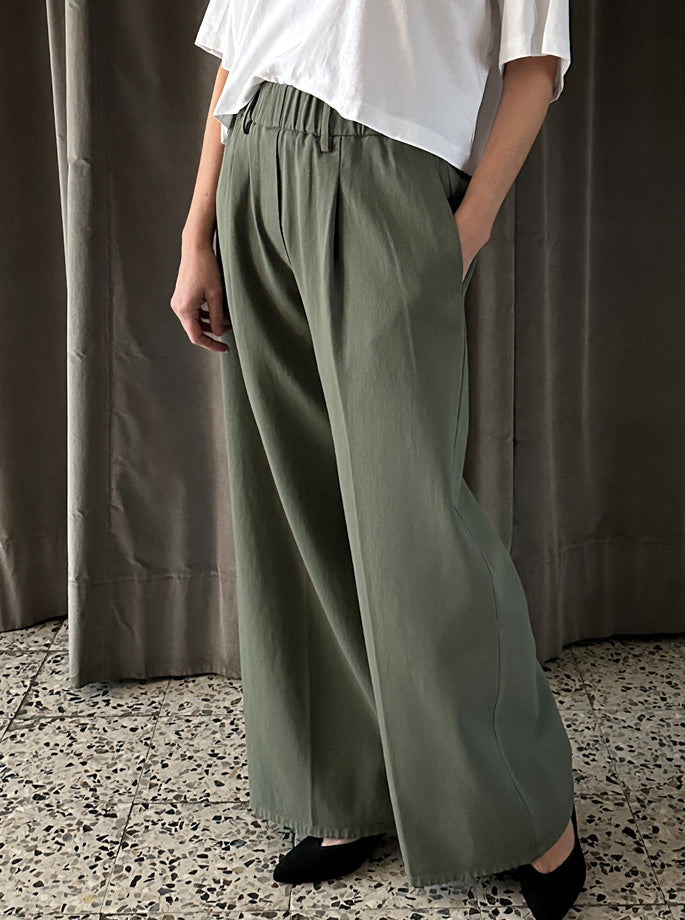 Forte Forte - My Pants Elasticated Loose Khaki