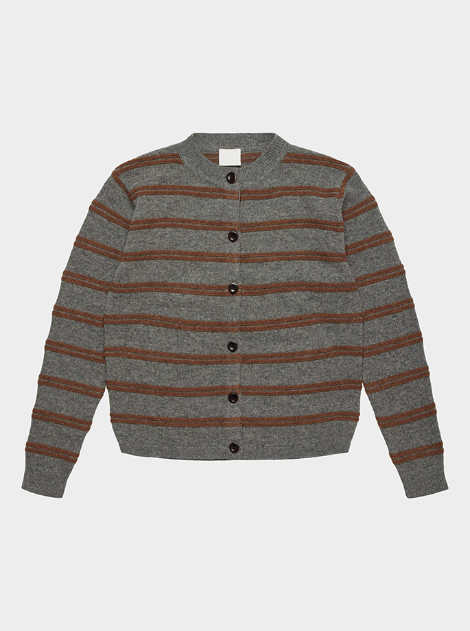 Fub - Lambswool Cardigan steel melange/hazel melange