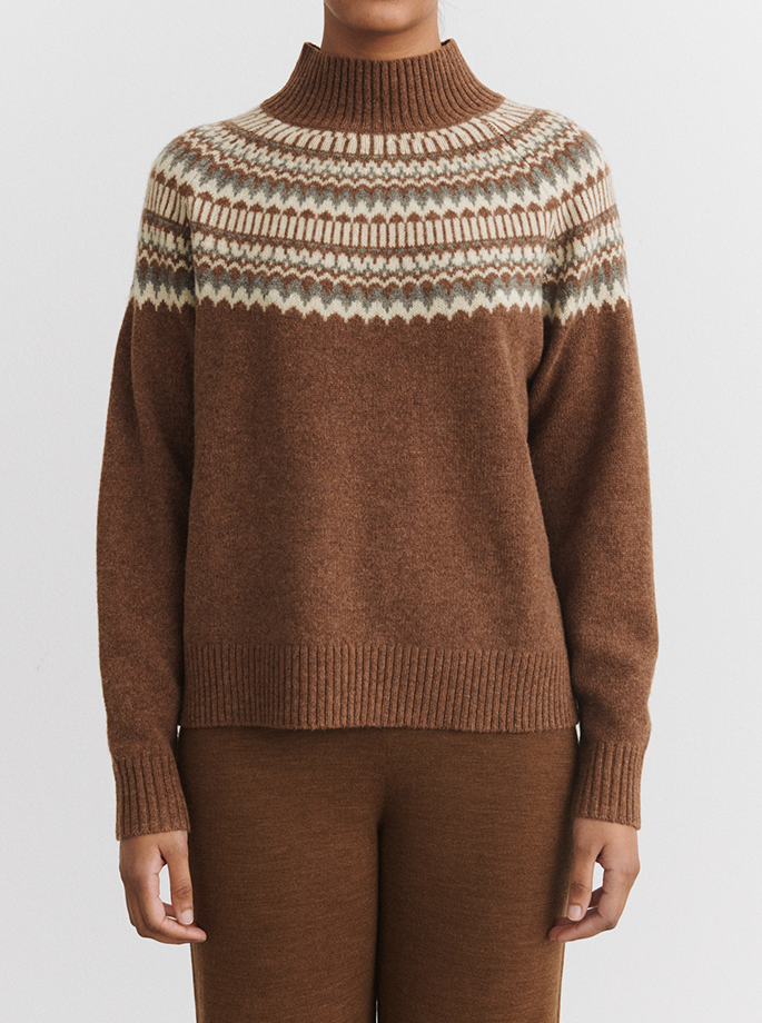 Fub - Lambswool Strik hazel melange