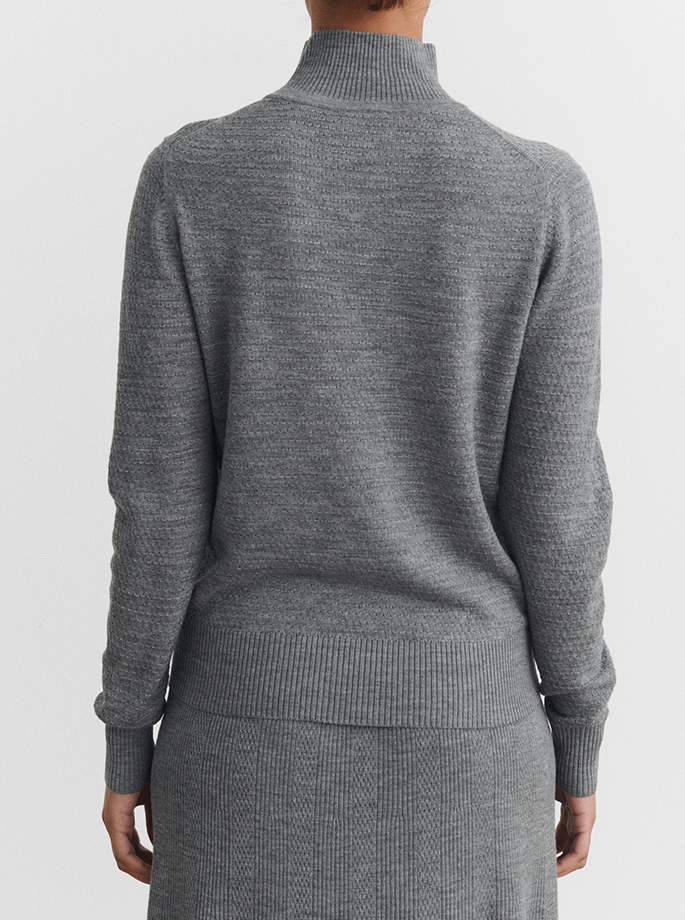 Fub - Turtleneck Strik steel melange