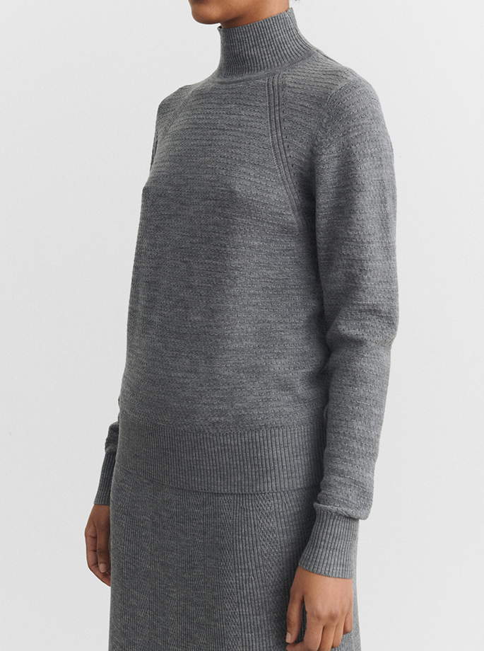 Fub - Turtleneck Strik steel melange