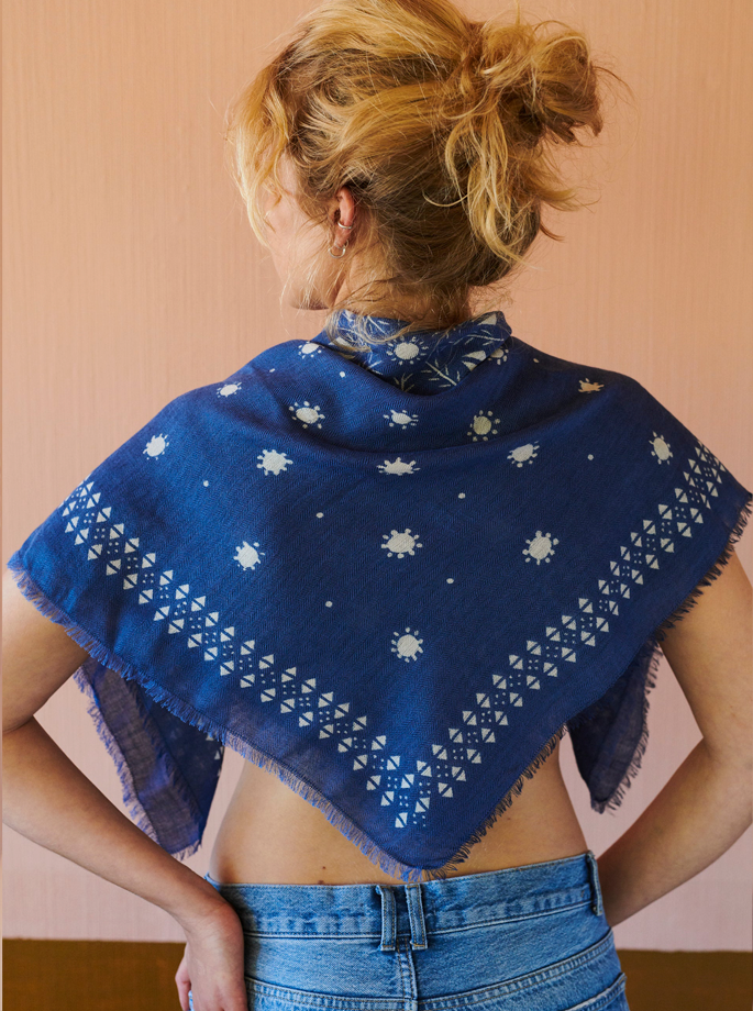 Habiba - tørklæde paloma scarf blue
