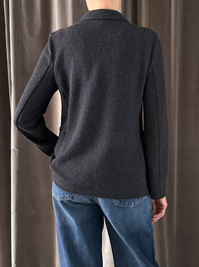 Harris Wharf - Bicolour Frisé Blazer Charcoal