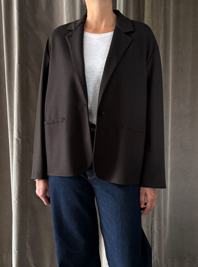 Harris Wharf - Blazer i merino brun