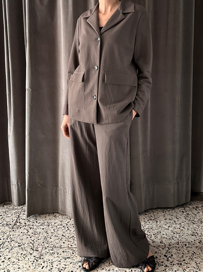 Harris Wharf - Flared Bukser Ebony Grey