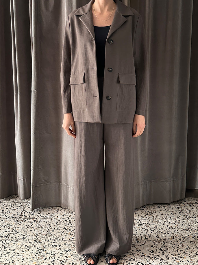 Harris Wharf - Flared Bukser Ebony Grey