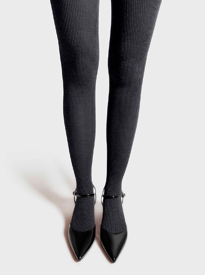 Mrs Hosiery -merino tights anthracite