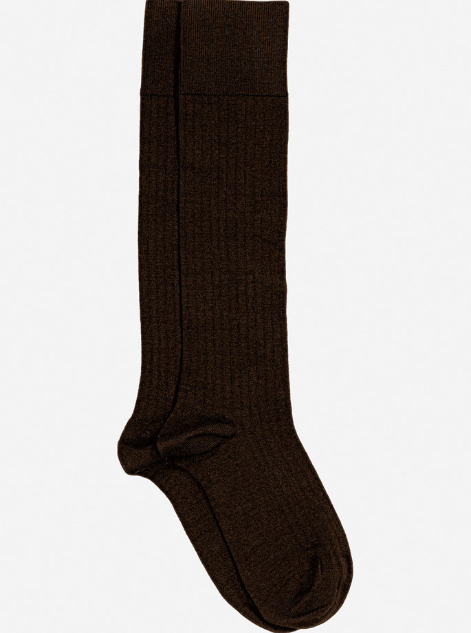 Mrs. Hosiery - Merino Knee High mørkebrun