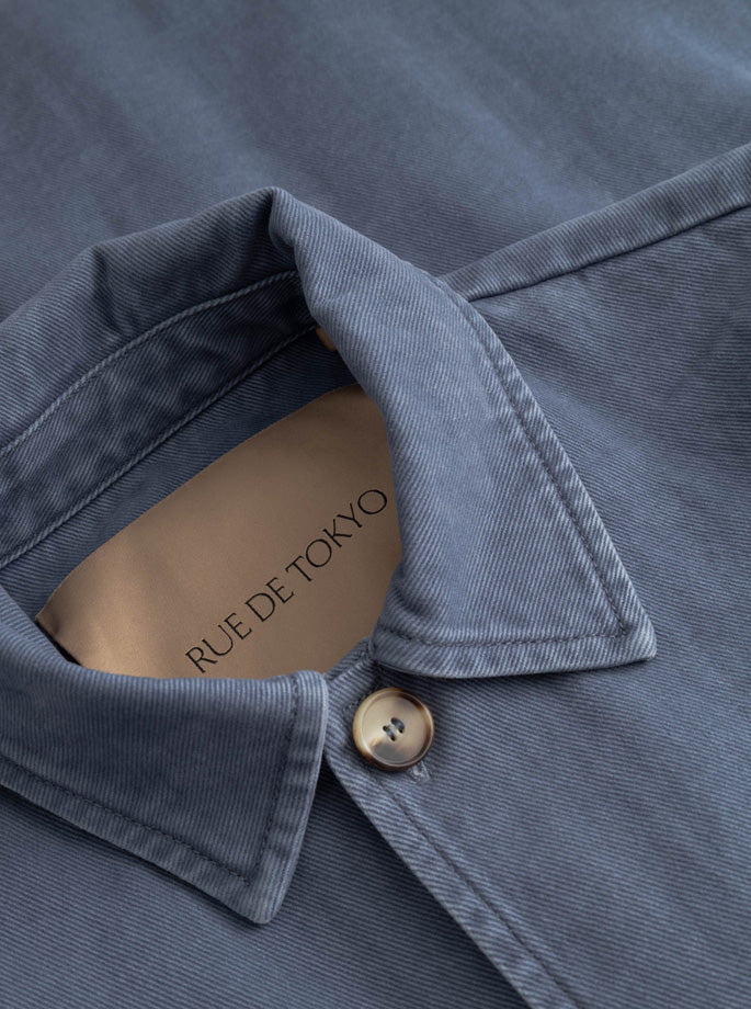 Rue de Tokyo - Cameron Faded Twill jakke i soft blå