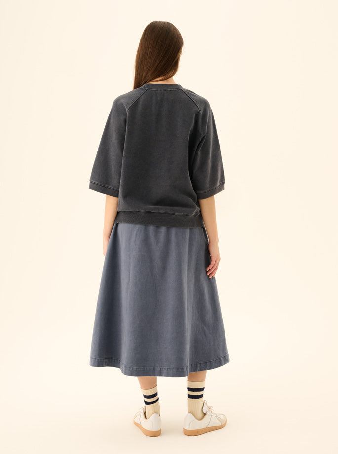Rue de Tokyo - Pen Faded Twill Nederdel Soft blå