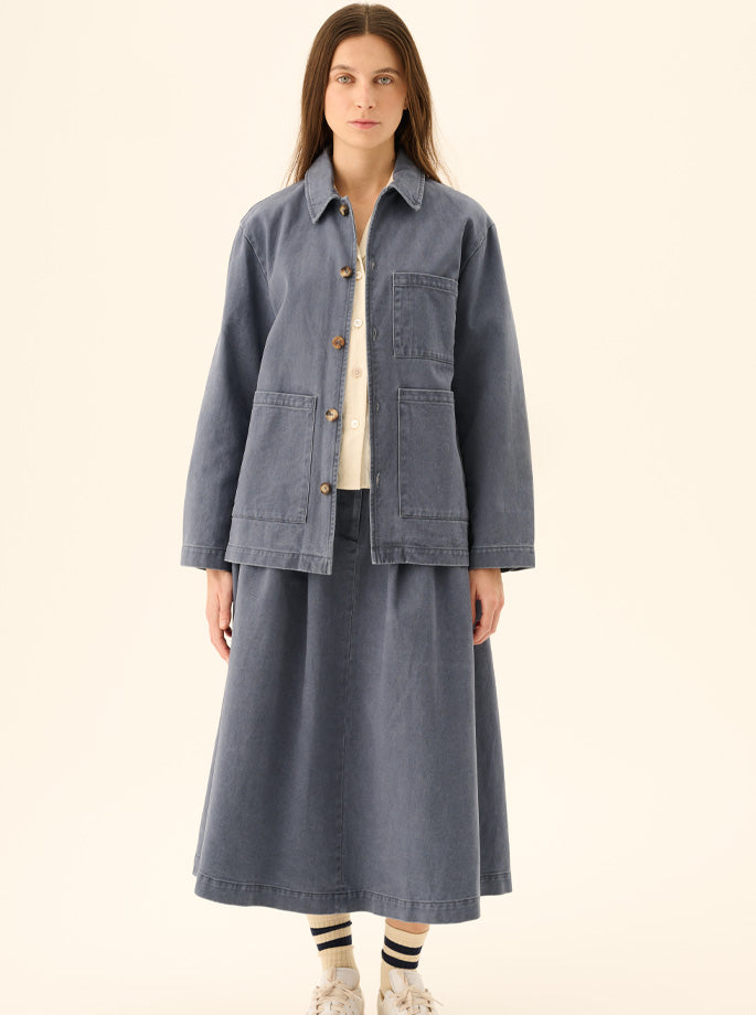 Rue de Tokyo - Cameron Faded Twill jakke i soft blå