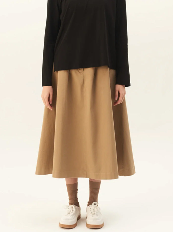 Rue De Tokyo - Pen Pre Dyed Twill Nederdel Light brown